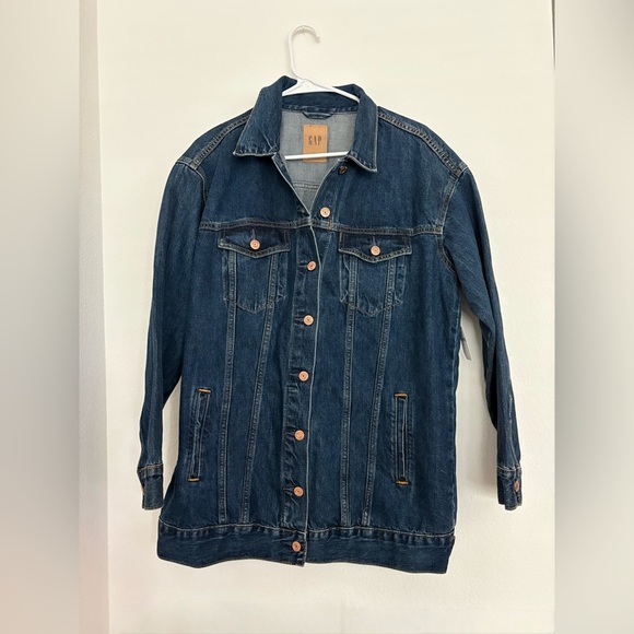 GAP Jackets & Blazers - GAP Dark Blue Denim Jacket oversized size S NWT 100% cotton